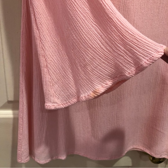 Altar’d State Lace Front Mini Dress Bell Sleeve Size M Pink - Picture 8 of 10